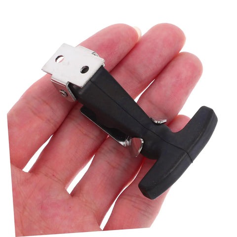 Sturdy Rubber Toolbox Latches And Flexible T Handle Hood Lock Kit in hand, showing durable rubber T handle catch system for ATVs, boats, trucks