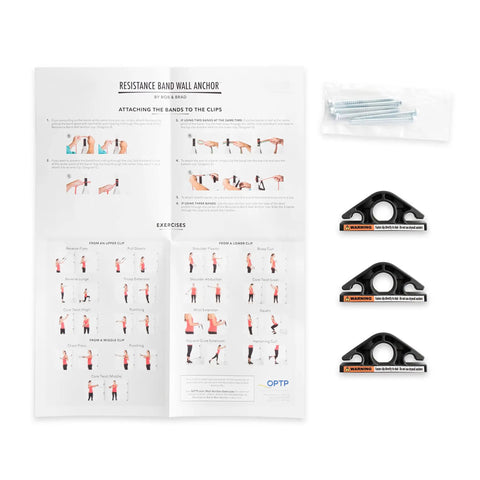 Stellar Resistance Band Wall Anchor Kit For Home Gym And Physical Therapy Badass Steel Loop Hook for exercise guide and clips