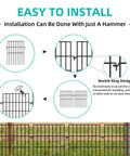 No Dig Animal Barrier Fence Kit With 25 Panels Measuring 17 Inches High And 27 Feet Long Garden Fence Border installation guide