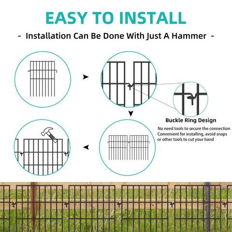No Dig Animal Barrier Fence Kit With 25 Panels Measuring 17 Inches High And 27 Feet Long Garden Fence Border installation guide