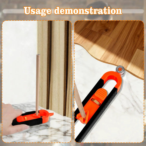 Heavy Duty Contour Scribe Tool With Adjustable Roller Tracks Wavy Lines Smooth As Silk Built Like A Tank Ace Carpenter And Craftsman Must Profile Corners Tiles And Woodwork With Zero Sweat Comes With Two Pencils in action