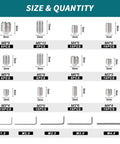 100 Piece Allen Screws Set Kit M3 M4 M5 M6 M8 With Allen Keys Heavy Duty Built To Last 304 Stainless Steel Cup Point Fasteners