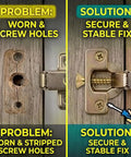 Heavy Duty 6x14mm Metal Wall Anchors Kit 100 Pcs For Drywall Wood Ceramic Tile And Gypsum Board Serrated Expansion Anchors That Lock Tight And Prevent Slippage For Cabinet Hinge Repair And Quick Secure Mounts on worn cabinet hinge holes