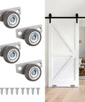 Mini Side Mount Caster Wheels With Cushioned Rubber Treads And Low Profile Build for smooth sliding door use.