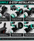 6-step installation guide for RV Macerator Pump 12V DC Portable Self Priming 12-15 GPM For RV Waste 3 Inch Outlet Compatible