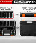 Beefy Eighteen Piece Half Inch Impact Deep Well Metric Socket Set in open and closed storage case