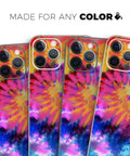 Full Body iPhone 13 Skin Wrap Kit With Spiral Tie Dye Design V8 Precision Fit Decal Air Release Adhesive For Bubble Free Application
