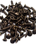 Mini Hinges Set 50 Pieces 1 Inch By 0.7 Inch 180 Degree Rotation With Mounting Screws Bronze Tone scattered pile