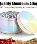 2 Inch Spice Grinder For Kitchen Dope Compact White Rainbow Herb Grinder Easy Grip Mini Grinder For Spices Salt Pepper Seeds