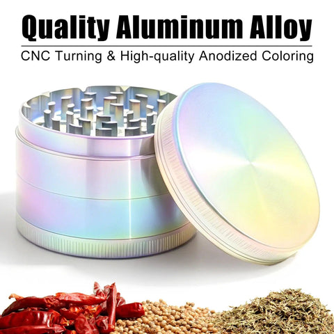 2 Inch Spice Grinder For Kitchen Dope Compact White Rainbow Herb Grinder Easy Grip Mini Grinder For Spices Salt Pepper Seeds