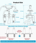 Diagram of Deck Mount Clawfoot Tub Faucet With Telephone Shaped Handheld Shower 6 Inch Center Vintage Style