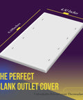Blank Four Gang Device Wall Plate Cover For Outlets And Switches, Ultra Durable Polycarbonate Thermoplastic, Unbreakable Shield, White, 4.50 x 8.19 Inches