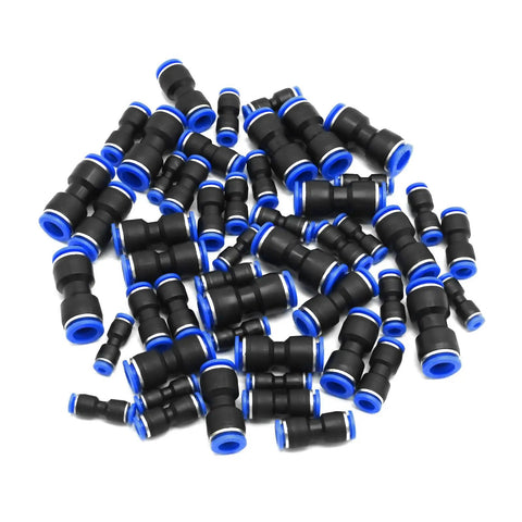 50 Pieces Quick Connect Air Hose Fittings For 4mm 6mm 8mm 10mm 12mm Tubing Easy Push To Connect Pneumatic Airline Connectors