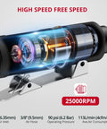Heavy Duty 25000Rpm Straight Air Die Grinder Featuring Rear Exhaust Design For Lightning Fast Metal Polishing And Knockout Finish Work Around The Home Shop internal components illustration, showing high speed operation.