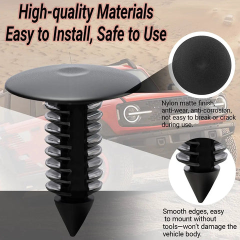 7mm Universal Car Fender And Bumper Shield Fastener Clips 100 Pcs Push In Trim Panel Clips Durable Nylon Close-up