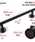 12 Inch Matte Black Towel Bar Made From SUS304 Stainless Steel Wall Mounted Hand Towel Rack Rustproof And Durable For Tight Spaces In Small Bathrooms Modern Bathroom Accessory