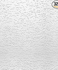 Close-up of Tivoli Textured 12x12 Ceiling Tiles 32 Pack, Wood Fiber Panels, Medium Texture, showcasing textured white finish.