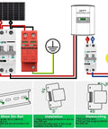 Two Pack 40kA Voltage Surge Protector DC 1000V for Solar PV and RV Heavy Duty Lightning Protection Lightning Arrester Device 35mm DIN Rail Mount 2P High Current Surge Suppressor, solar wiring diagram