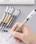 Gel Ink Pen Japanese Style Rollerball Set With Liquid Ink Quick Drying 0.35mm Ultra Fine Point Black Ink 12 Pack in hand