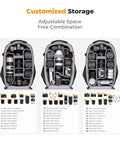 Hard Shell Camera Backpack For DSLR And Mirrorless Gear, Waterproof 22L Travel Case interior layout with dividers and gear