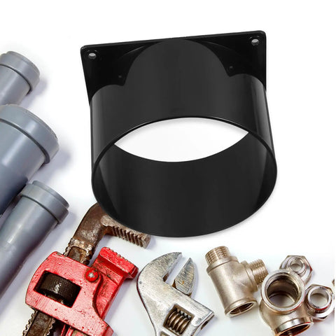 ZeroDeko Square Abs Plastic Duct Connector Flange Adapter For Dust Collection, Vent Hood Systems, Kitchen Exhaust Fans, Range Hoods, And Dryer Vents, with surrounding plumbing tools.