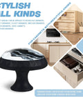 Slick Mushroom Cabinet Knobs With Fresh Black And White Abstract Marble Design Crafted From Premium Crystal Glass. 35mm knob ideal for drawers.