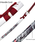 Hand Sharpened 1060 High Carbon Steel Samurai Sword Showpiece For Display And Iaido Practice With White Saya Dragon Design