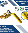 Close-up of 10 Pack PEX Ball Valves Three Quarter Inch Full Port Brass For Potable Water And Hydronic Heating in packaging.