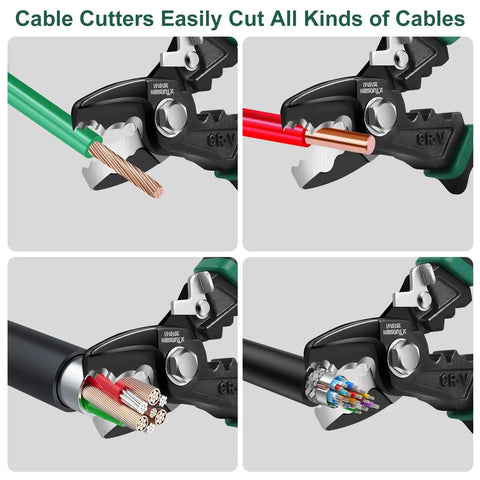 8-Inch Cable Cutters Wire Stripping Tool For Electricians All-In-One Multi-Tool With Cutting Stripping Crimping And Twisting Capabilities Built Tough In Durable CR-V Steel For Heavy-Duty Wiring, cutting wires