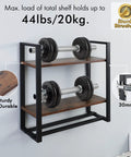 Industrial Rustic Two Tier Wall Shelf Over Toilet, With Double Adjustable Bar Floating Shelves, 23.6 Inch Metal Black Bathroom Organizer