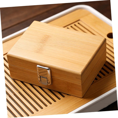 Wooden box with silver hardware, featuring 8 Pack Locking Latches For Boxes Sturdy Metal Cold Rolled Steel Wood Box Clasps Easy Install Lockable Draw Latch Handy