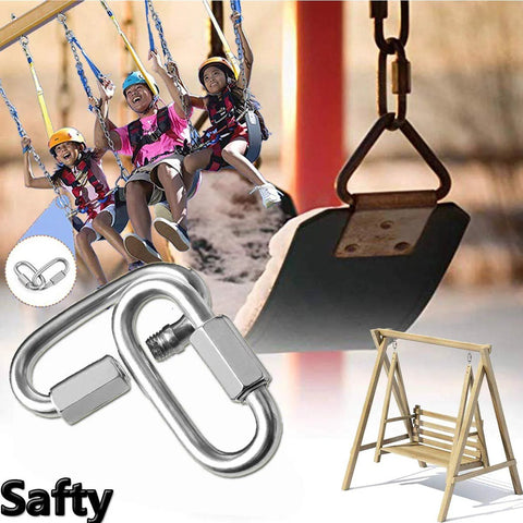 304 Stainless Steel Quick Link D Shape Locking Carabiner Heavy Duty Repair Link For Outdoor Gear And Travel Equipment M4 M6 M8 Sizes
