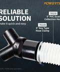 Supercharge Your Workshop Setup With This Badass Heavy Duty Dust Collector Y Fitting And Precision Splice Kit 6 To 4 Inch Hose Reducer For Shop Vac 2 Pack, showing a black hose fitting.
