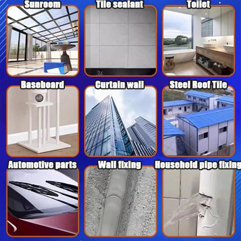Heavy Duty Waterproof Sealant Adhesive With High Viscosity Polymer Formula For Multi Material Joint Sealing All Weather tough bonding for sunroom and toilet.