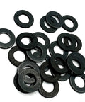 M8 flat washers from the 100 Piece Steel Fasteners Kit With 50 M8 Flat Washers And 50 M8 Split Lock Washers Black Oxide Finish Metric Hardware