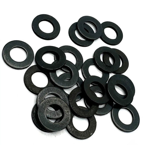 M8 flat washers from the 100 Piece Steel Fasteners Kit With 50 M8 Flat Washers And 50 M8 Split Lock Washers Black Oxide Finish Metric Hardware