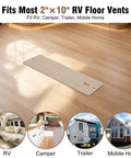 Beefy Rugged Aluminum RV Floor Vent Cover Kit 2x10 Magnetic Removable Floor Register on wood floor