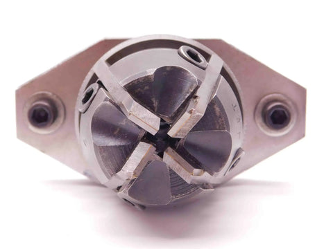 Close-up view of adjustable hollow mill cutter reamer front, five sixteenths inch inner diameter, one inch shank, metal precision tool.