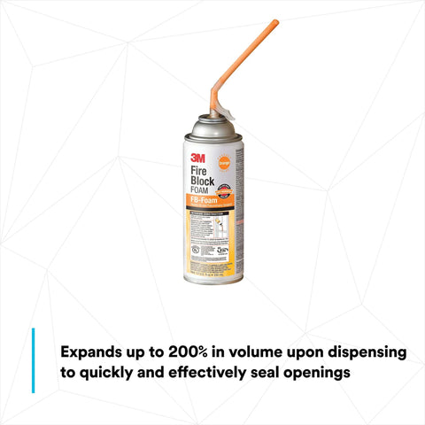 Fire Block FB-Foam Orange Ready-to-Use Fireblocking Draftstop Sealant for Pipes, Wires, Cables and Penetrations 12 fl oz Can