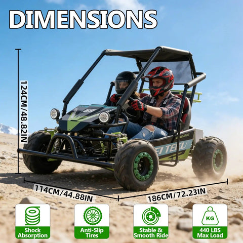 Gas Powered Go Kart For Adults And Kids With Premium Steel Tubular Frame Off Road Kart With 18 Inch Tires in action