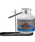 Dual RV Propane Tank Rack For Two 20 Pound Cylinders Fits RVs And Trailers Secure Hold And Quick Easy Bolt On Installation For A Weather Resistant Road Ready Tank Mount with empty propane cylinder