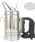 Heavy Duty Stainless Steel Electric Beekeeping Smoker With Heat Shield shown with removable fuel plate.