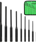 9 Piece Roll Pin Punch Set with Holder Durable Chrome Vanadium Steel Pin Removal Tools for Automotive, Watch Repair, Jewelry Making