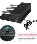 Game-Changing Triple Sustain Pedal For Digital Pianos And MIDI Keyboards, 3 in 1 Full Sustain Pedal with polarity switch detail