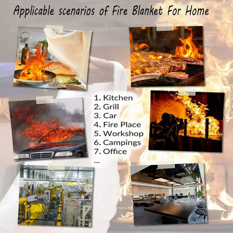 Heavy Duty Silicone Fire Blanket For Kitchen And Home Gutsy Flame Retardant Shield Smooth Coating Ditches The Itchy Fibers Backyard Grill Ready Road Trip Safe Thirty Nine Inch Emergency Cover