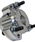 Close-up of front Kart Racing Wheel Hub Set on a two and a half inch American bolt circle dual pattern showing bolt holes