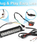 Amber White Dirt Bike Led Light Bar Kit With On Off Switch Plug And Play Headlight for 7/8 Inch Handlebars connectors shown