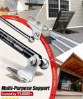 20 Inch Gas Struts With Brackets, 100 Lb Lift, 445N Heavy Duty Lift Support for doors and lids, showing installation examples.