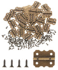 Bronze Antique Mini Hinges For Wooden Boxes 30 Piece Set With Screws 25x20mm Tiny Folding Butt Hinges for Jewelry Boxes