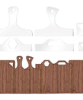 Top Grade Six Piece Acrylic Router Templates For Nailing Perfect Charcuterie Board Handles With Thick Reusable Woodworking Stencils That Hit The Spot For Custom Kitchen Crafts And Every Serious Maker, showing stencils and wooden templates.